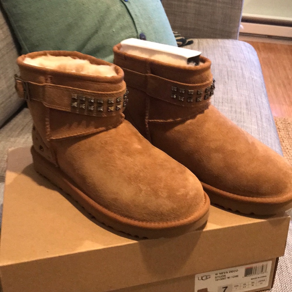 New in box short Ugg boots with studs